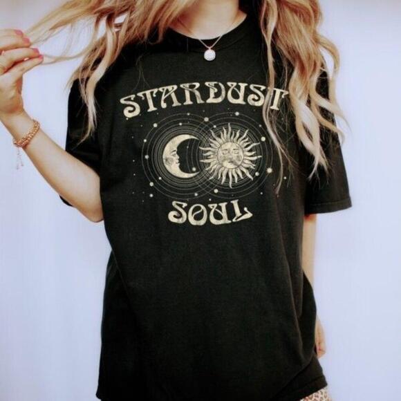 Other - Celestial Stardust Moon Graphic T Shirt Soul Retro Style Cosmic Tee 90